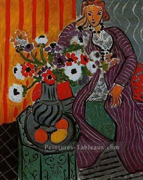  âne - Robe violette et Anemones fauvisme abstrait Henri Matisse